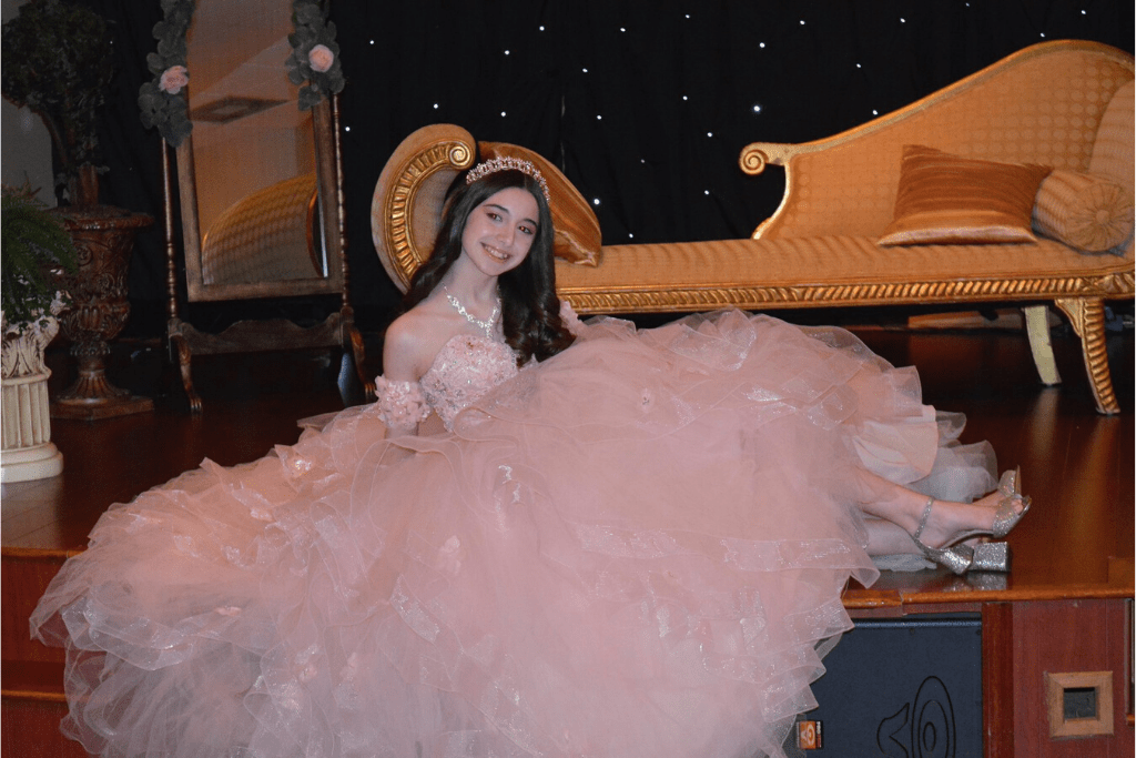 A birthday girl at her quince party