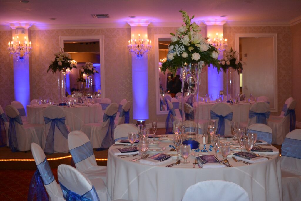Table White Amp Blue Themed Decorations | 100th Year Sorority Sister Celebration | Real Events