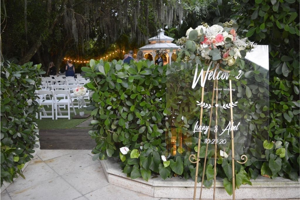 Welcome Sign For Reception | An Enchanting Miami Wedding | Real Weddings