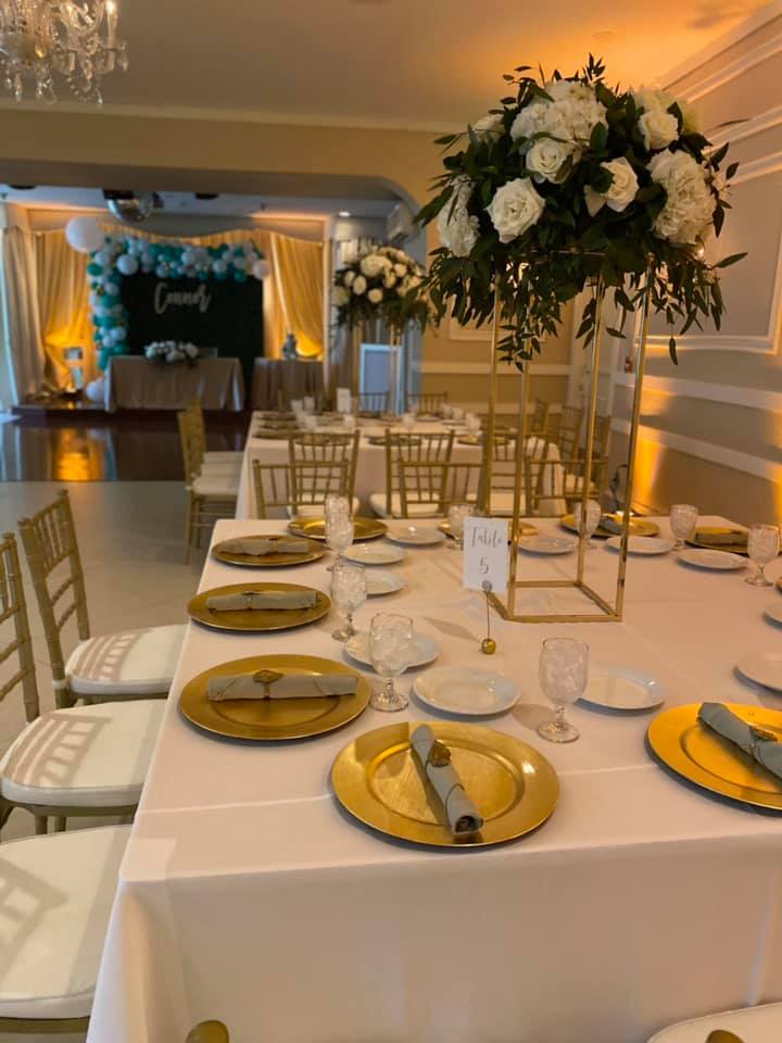 Table Laid With Gold Plates | Welcoming Baby Connor Into The World | Real Events