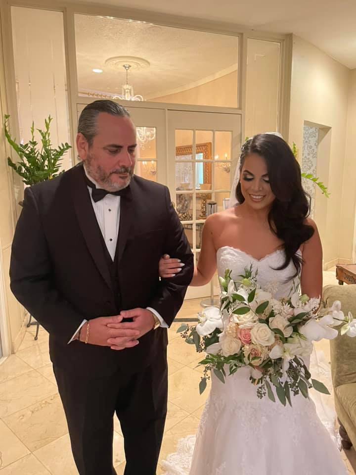Cami And Her Father Vertical | Cami & Carlos' Delightful Wedding Ceremony | Real Weddings